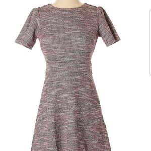 Loft Tweed Burgandy dress